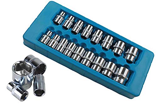 US PRO 1/2" Drive Shallow Metric Socket Set 17PC 6PT 10-30MM Chrome Sockets 1394