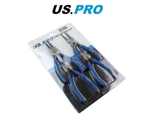 US PRO Tools 4 Piece 7" Circlip Pliers Set - Internal External Bent & Straight