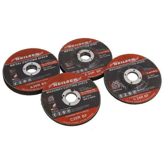 10 Piece Cutting and Grinding discs Set 115mm  4.5" metal and stone Masonry