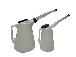 2Pc Small & Large Oil Measuring Jug Set With Flexi Spouts & Lids Jugs 3245