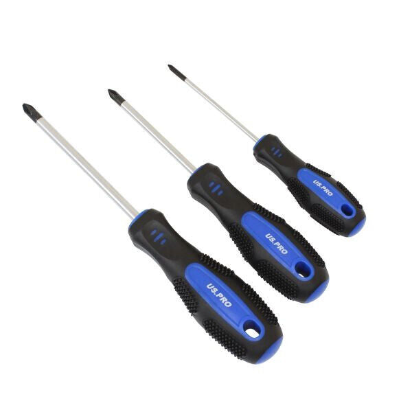 US PRO TOOLS 7PC Magnetic Screwdriver Set Slotted Philips PH0 PH1 PH2 SL 1592