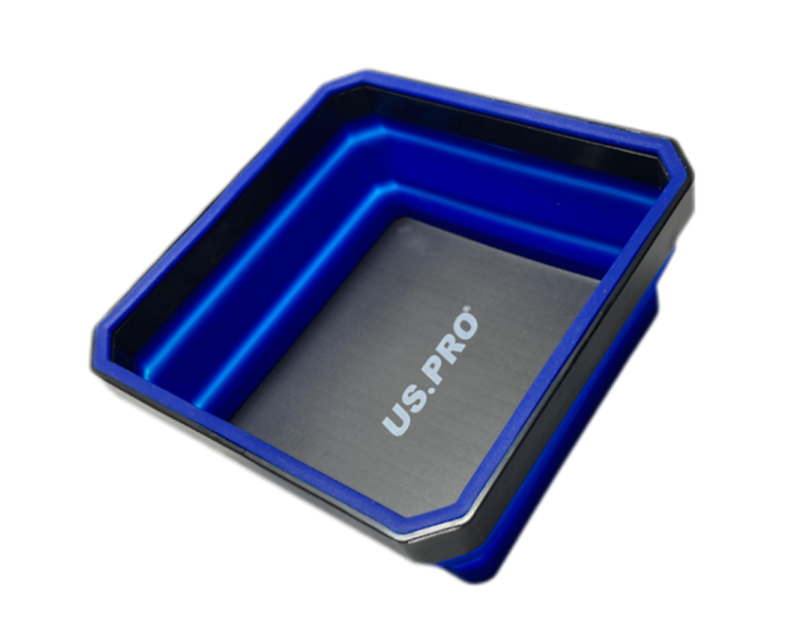 US PRO Tools Magnetic Parts Tray 1x Collapsible Blue Bowl Holder Organizer