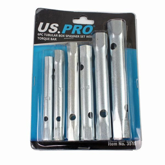US PRO Tubular Box Spanners & Torque Bar Wrench Set 8mm- 19mm Spark Plug Spanner