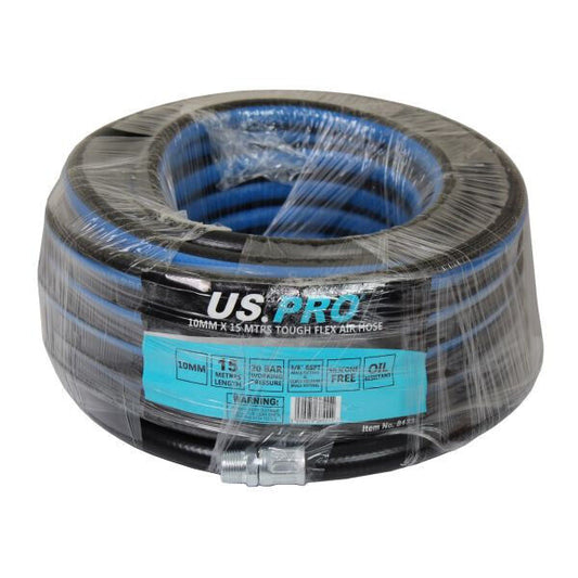 US PRO Air Line Hose 10MM 15M Quick Connector 3/8" BSPT Male Fitting Compressor