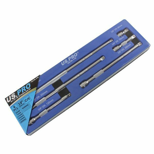 US Pro 6PC 3/8" Dr Extension Bar Set Long Short Ratchet Socket Drive Extensions