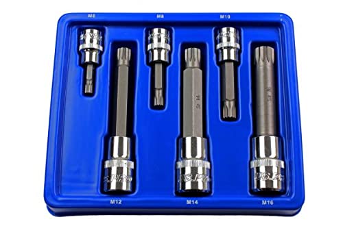 US PRO Triple Square XZN 6 Piece 3/8 and 1/2" Drive  Socket Bit Set 3228