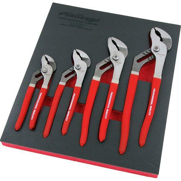 4pc Water Pump Plier Set In EVA Foam Tray 6" 8" 10" 12" Slip Joint NEILSEN TOOLS