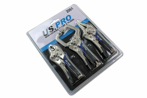 US PRO 3pc Grip Handles Mini locking Clamp & Pliers Set Mole Grips Welding 2061