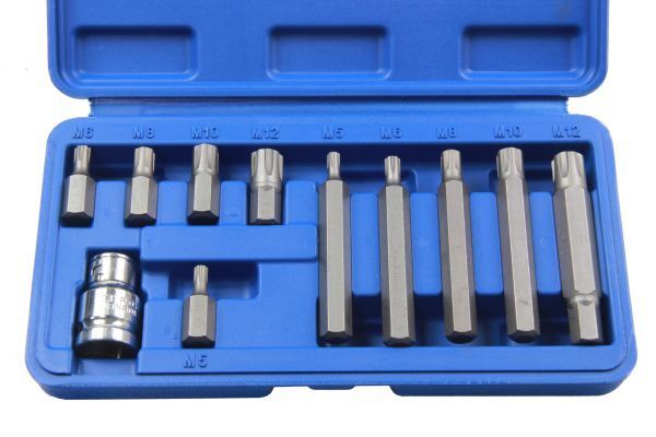 Bergen Tools 11pc 1/2” DR Ribe Socket Bit Set M5-M12, Polydrive, Ribe Set 1227