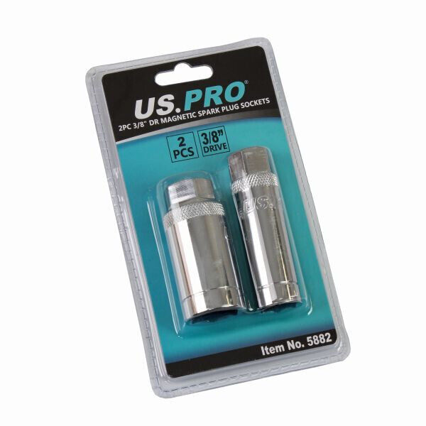 US PRO MAGNETIC SPARK PLUG SOCKETS 16 & 21MM  2PC 3/8" DR SPARKPLUG Tools 5882