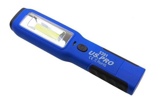 US PRO COB INSPECTION LIGHT & LED TORCH Super Bright Rechargeable Magbender 5391