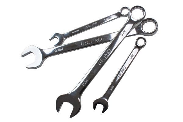 US PRO 10PC Whitworth Combination Spanner Set British Standard 1/8" - 11/16"