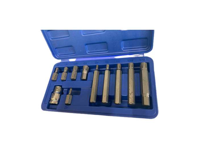 Bergen Tools 11pc 1/2” DR Ribe Socket Bit Set M5-M12, Polydrive, Ribe Set 1227