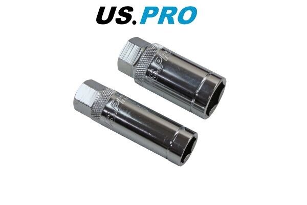 US PRO MAGNETIC SPARK PLUG SOCKETS 16 & 21MM  2PC 3/8" DR SPARKPLUG Tools 5882