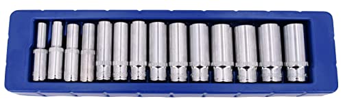 US PRO 3/8 Drive Deep Single Hex Socket Set 14pc 8-21mm 6 point Sockets 1389