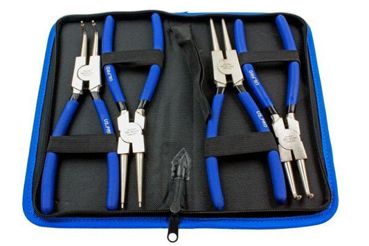 US Pro by BERGEN Tools 4pc 9" Ni-fe Finish Circlip Pliers Set In Zip Case 1822