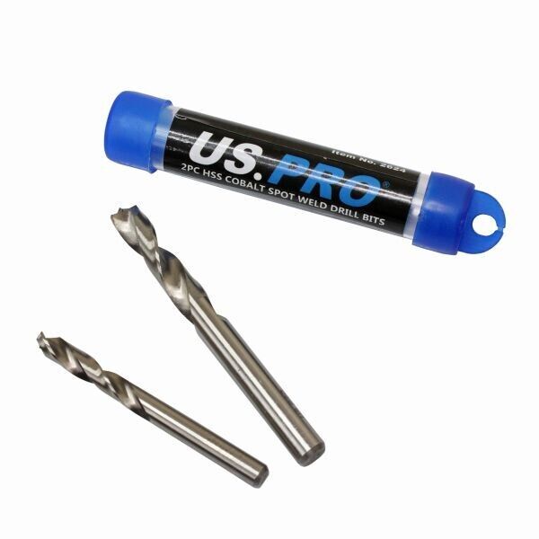 US PRO 2pc Spot Weld Drill Bits Remover Cutter Cobalt Tip 6mm & 8mm 2624