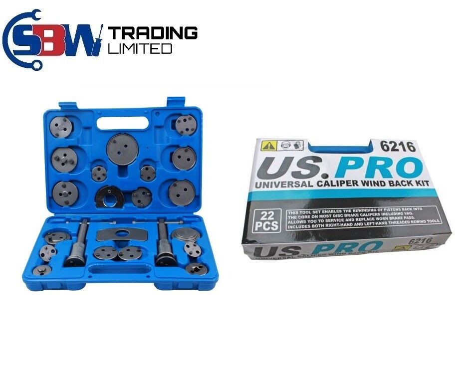 US PRO Tools  22pc Universal Brake Caliper Wind Back Kit Piston Rewinding 6216