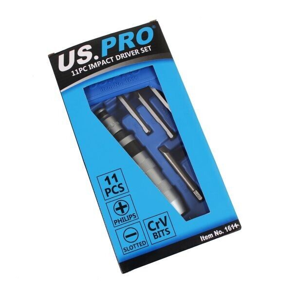 US PRO Hand Impact Screw Driver Set Adapter Bit Heavy Duty Screwdriver Hammer