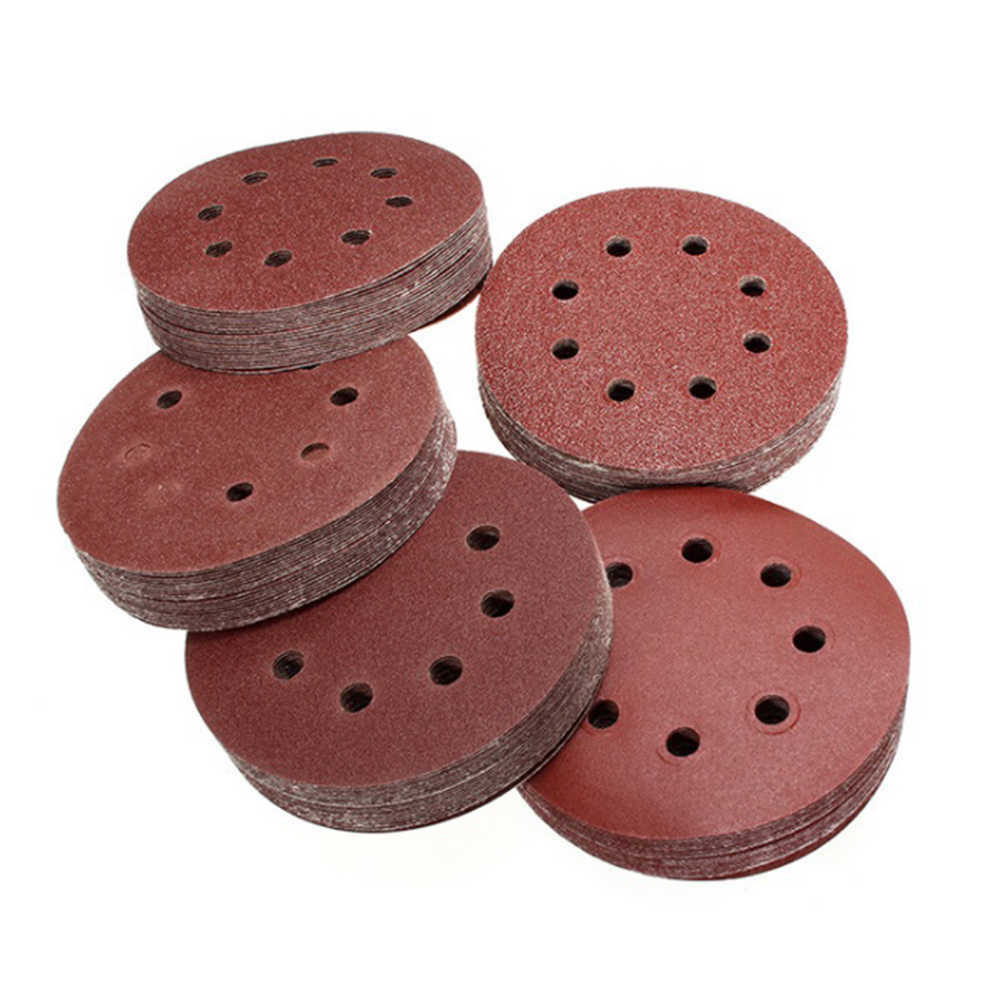 50 PACK 125mm Sanding Discs DA Sandpaper 5" MIXED 40 60 80 120 240 GRIT 8111