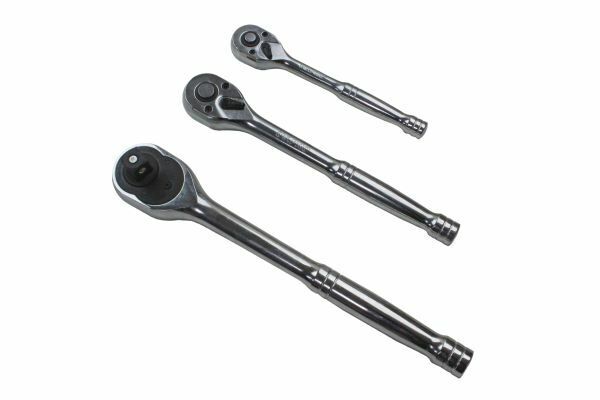 3PC RATCHET SET US PRO 1/4" 3/8" 1/2" Drive Chrome Ratchets EVA foam 4192