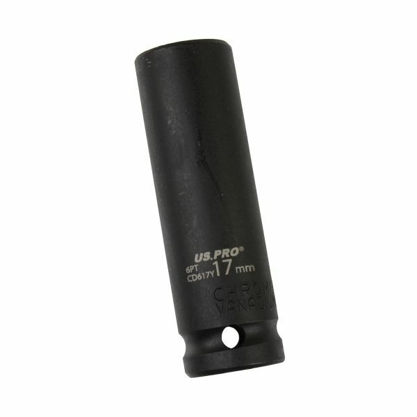 US PRO Tools 17mm 1/2 dr 6pt deep impact socket 17mm impact socket 3753