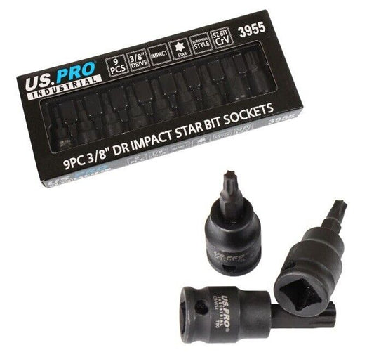 3/8" Impact Torx Socket set Star 9pc  T20 T25 T27 T30 T40 T45 T50 T55 T60