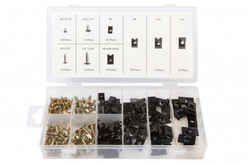 U-Clip assortment set with Screws. Spire Speed Clip Fasteners. 40532