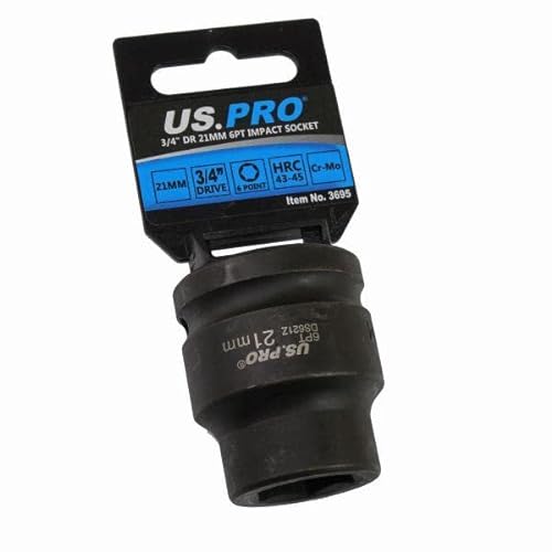 US PRO 21mm 3/4" Square Drive 6 Point Impact Socket Shallow