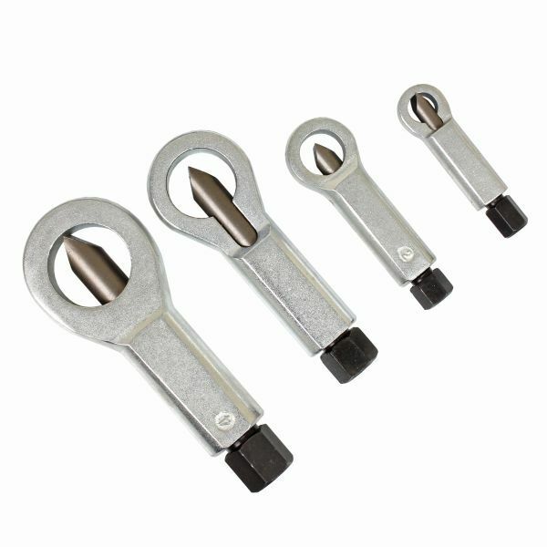 4 Piece Nut Splitter Set Remove Broken Corroded Damaged Nut 9 - 27mm US PRO 5894