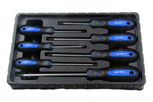 US Pro by Bergen Tools 7pc Torx Star Screwdriver Set T10 T15 T20 T25 T30 1586