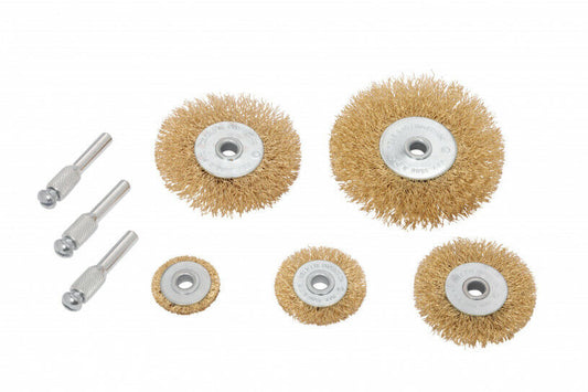 HEAVY DUTY 5PC DRILL WIRE WHEEL CUP FLAT BRUSH METAL CLEANING RUST SANDING SET