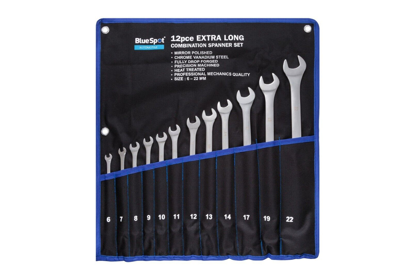Extra Long Combination Spanner Set 12PC 6- 22MM Long Wrench Spanners Metric