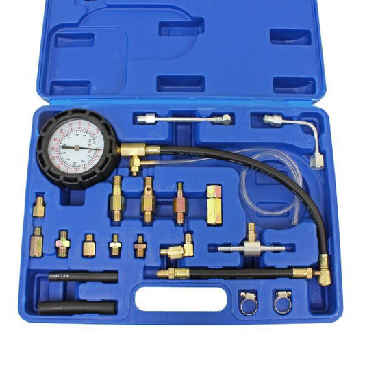 US PRO Fuel Pump Pressure Tester Scrahder Fuel Injection Test Gauge Tool