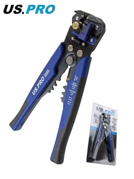 US PRO Wire Stripper, Cutter, Terminal Crimper Multi-tool Cable Crimping 6689