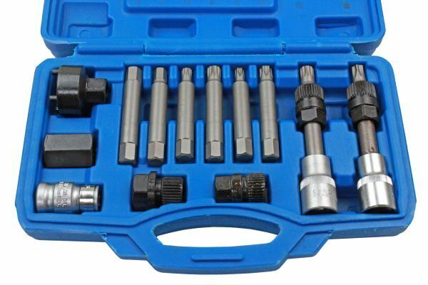 US PRO 13pc Alternator Tool Set Kit Hex Spline Freewheel Removal Set 5559