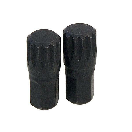 2PC M14 SPLINE BIT SET 10MM HEX DRIVE TRIPLE SQUARE 12 POINT BY NEISLEN CT2119