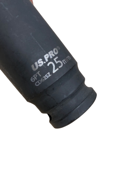 US PRO Tools 25mm 1/2 dr 6pt deep impact socket 25mm impact socket Metric 3787