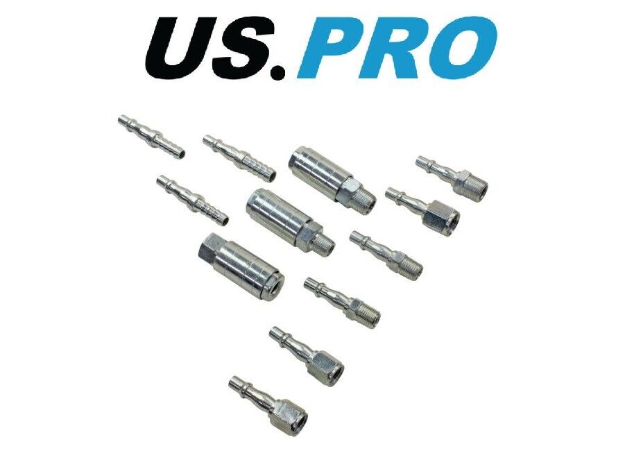 US PRO 12pc One Touch Quick Release Air Hose Fittings Couplings 8787