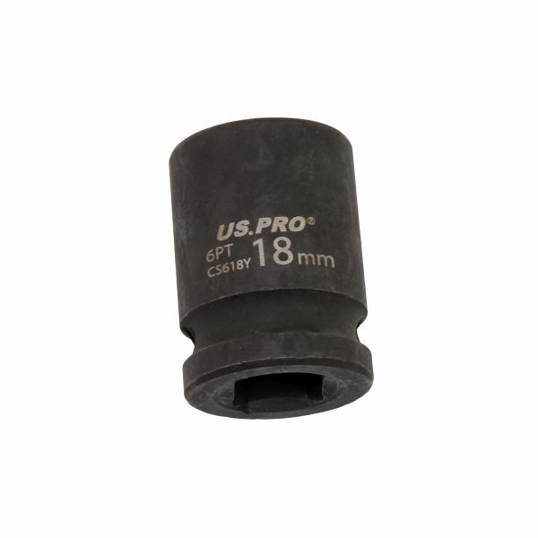 US PRO 18MM 1/2" DR 6PT IMPACT SOCKET EURO STYLE CR-V SHALLOW SOCKET 6 POINT