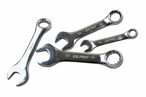 US PRO Stubby Spanners 10pc Short Reach Combination Spanner Set 10mm-19mm 2202