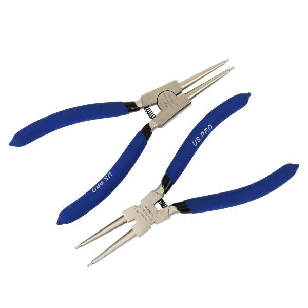 US PRO Tools 4 Piece 7" Circlip Pliers Set - Internal External Straight & Bent