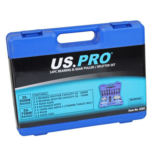 US PRO 14PC BEARING & GEAR PULLER / SPLITTER SET Separator Remover Tool