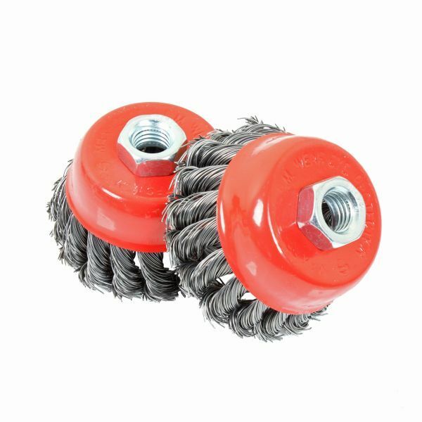 4 PIECE TWIST KNOT WIRE WHEEL CUP BRUSH SET KIT FOR 115mm ANGLE GRINDER RUST