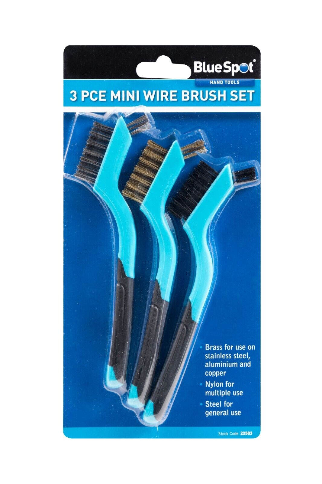 Wire Brush Set Brass Steel Nylon Clean Rust Paint Metal Cleaning Removal Tool