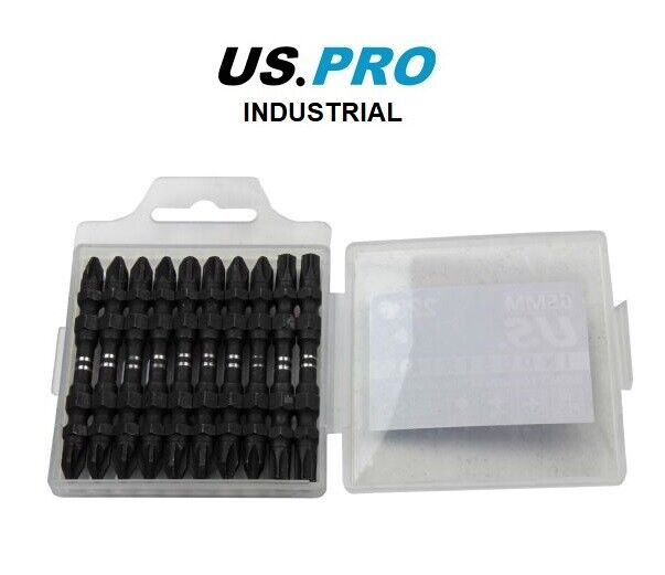 US PRO INDUSTRIAL PK10 MIXED DOUBLE END 65MM IMPACT TORSION S/DRIVER BITS TX PH