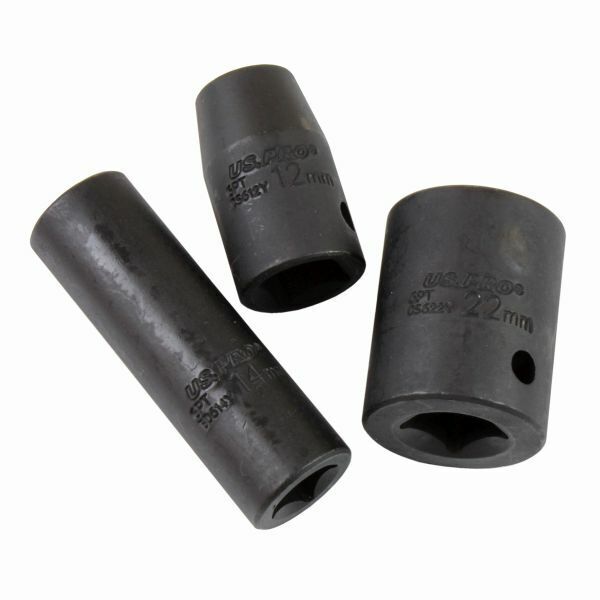 US PRO Tools 37pc Metric / Imperial SAE Impact Sockets Set, Socket NEW 3835