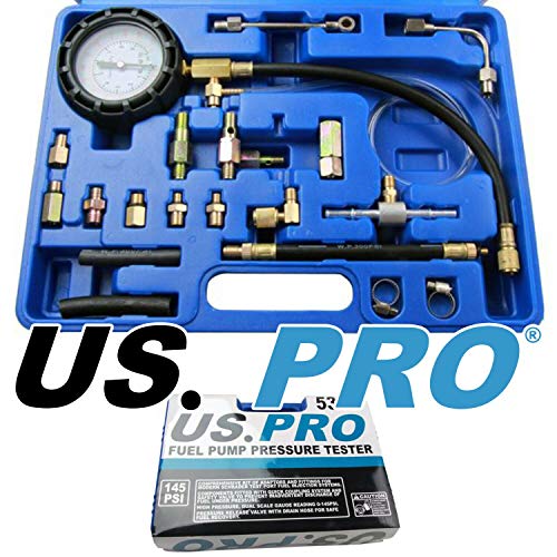 US PRO Fuel Pump Pressure Tester Scrahder Fuel Injection Test Gauge Tool