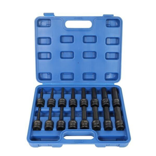 US PRO Tools Impact Hex Allen Socket Set 16Pc 1/2 Drive 78MM Long H4-H19 Sockets