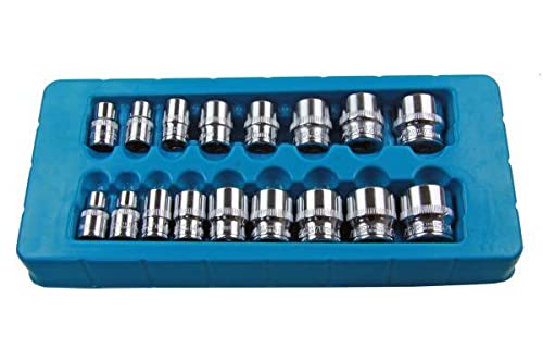 US PRO Tools 17pc 3/8 Drive Shallow Socket Set, 6 Point, CR-V, 8-24mm NEW